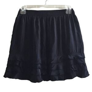 Urban Outfitters Black Silk Ruffled Mini Skirt Women's Size Medium Excellent ver